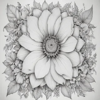 flower drawing for coloring