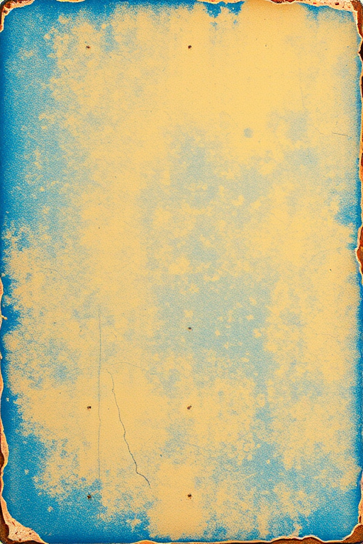 Create a vintage textured background with a blue and yellow color palette featuring worn edges and subtle patterns, captured with a DSLR camera at ISO 200, f/8 aperture, and a 50mm lens in natural light.
