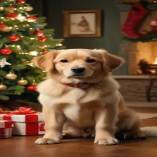 christmas dog wallpaper cute