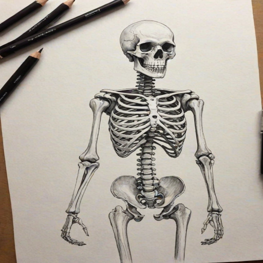 creative skeleton drawings