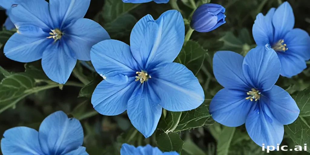transparent blue flowers