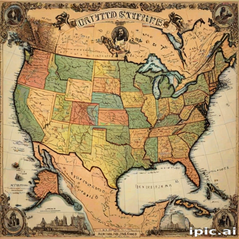 map of united states with states