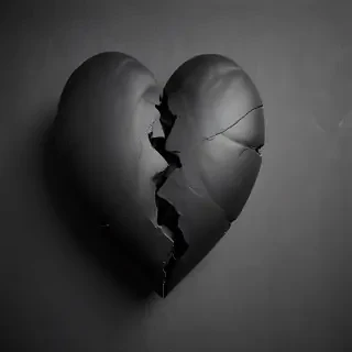 black broken heart