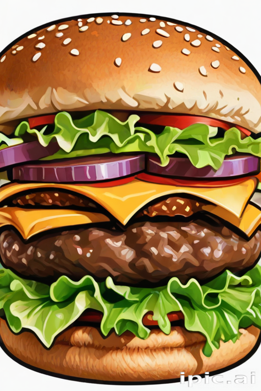 hamburger clipart black and white