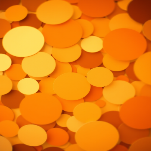 generate an abstract background of overlapping circular patterns in varying sizes and shades of orange, brown, and cream, with a high-resolution DSLR camera at f/8 aperture, ISO 100, 50mm lens, macro view, using a shallow depth of field for enhanced detail and smooth bokeh effect
