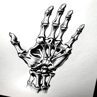 skeleton hand drawing