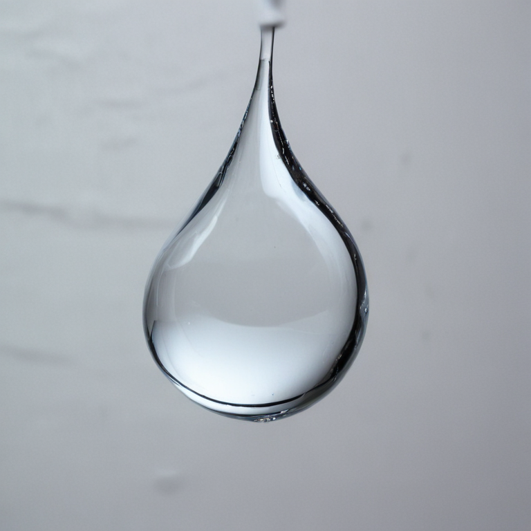A Single Droplet of Water Hanging Gracefully in Mid-Air