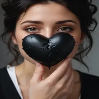 black broken heart