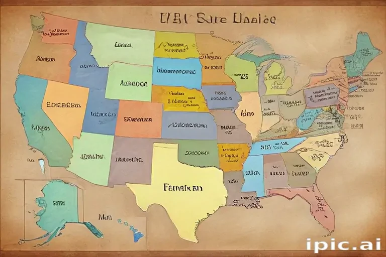 usa map with states