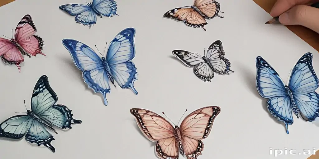 drawing butterflies