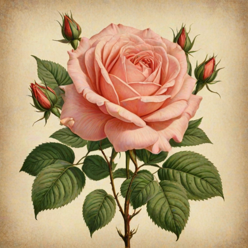 vintage rose illustration