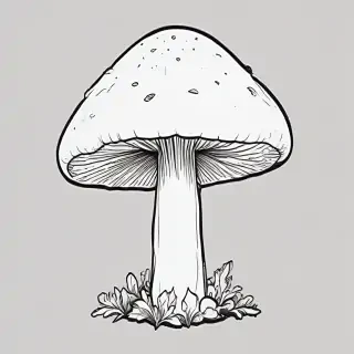 mushroom clipart black and white