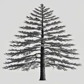 pine tree clipart black and white
