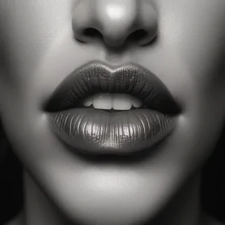 lips black and white clipart