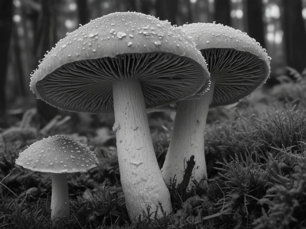 mushroom black and white