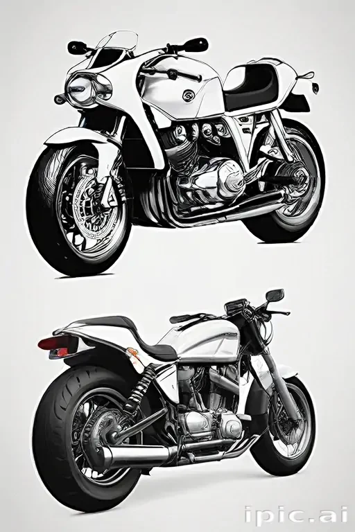 motorcycle clipart black and white