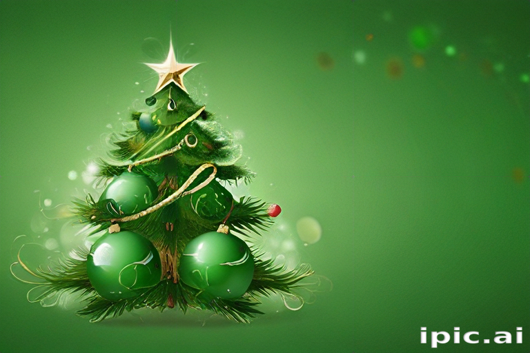 Festively Decorated Green Christmas Tree with Ornaments and Star Topper