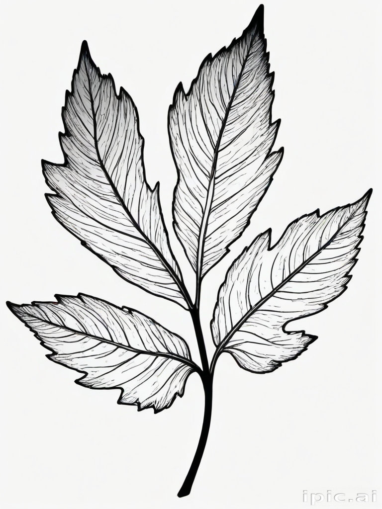 black and white leaf clip art