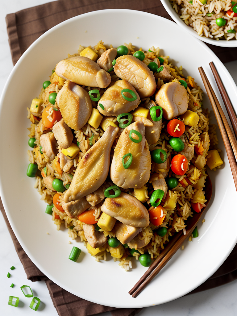curried fried rice with chicken