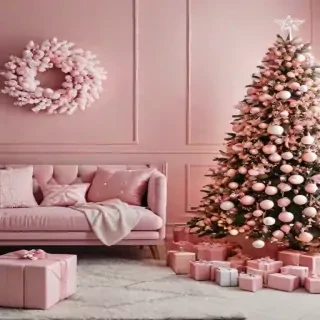 pink christmas aesthetic wallpaper