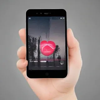 hand holding phone png