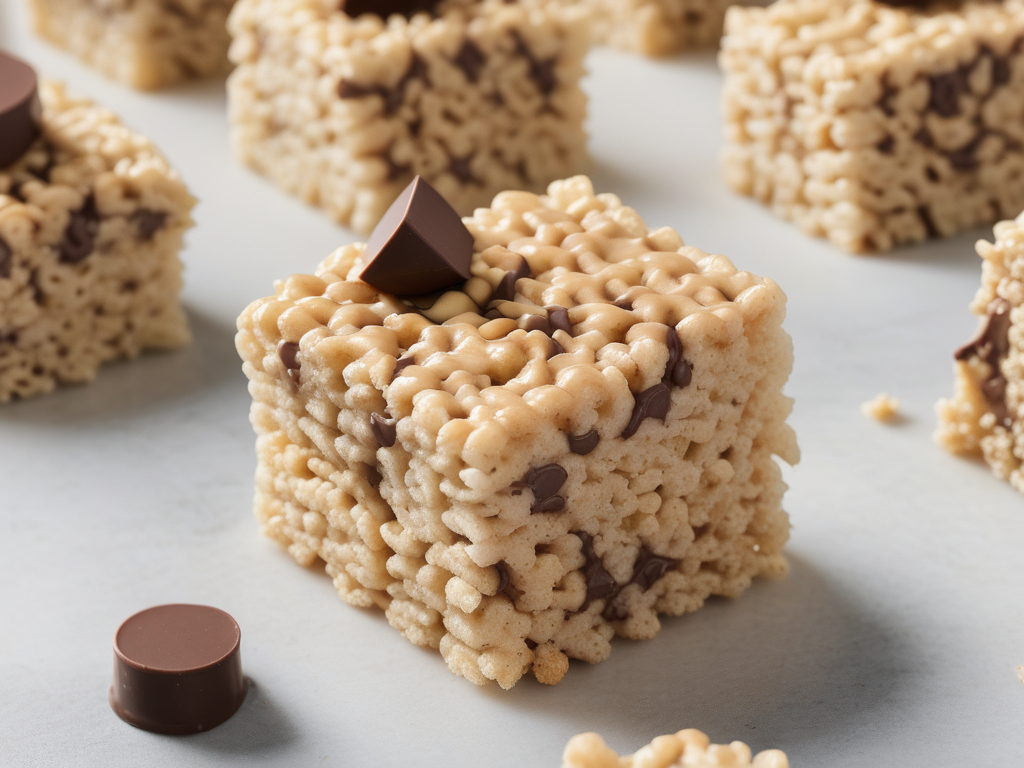 rice krispies treats with chocolate and peanut butter