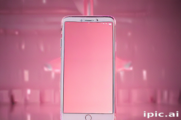 Stylish Pink Smartphone Displayed Against a Soft Pink Background Setting