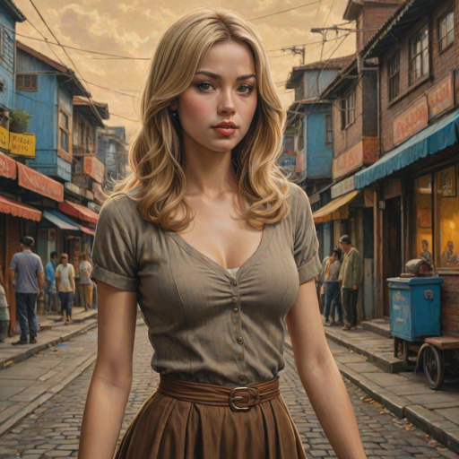 by Mike Worrall and Chizuko Yoshida in the style of Greg Hildebrandt,   Argentinian  brown_haired  character,  , Malaysian,  blonde