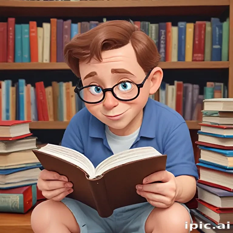 cartoon of reading