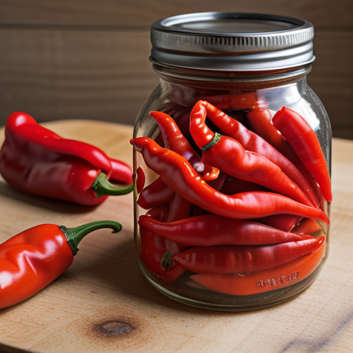 red peppers in a jar