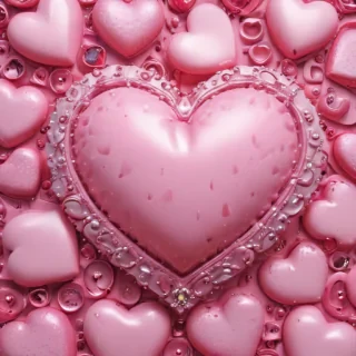 pink hearts aesthetic