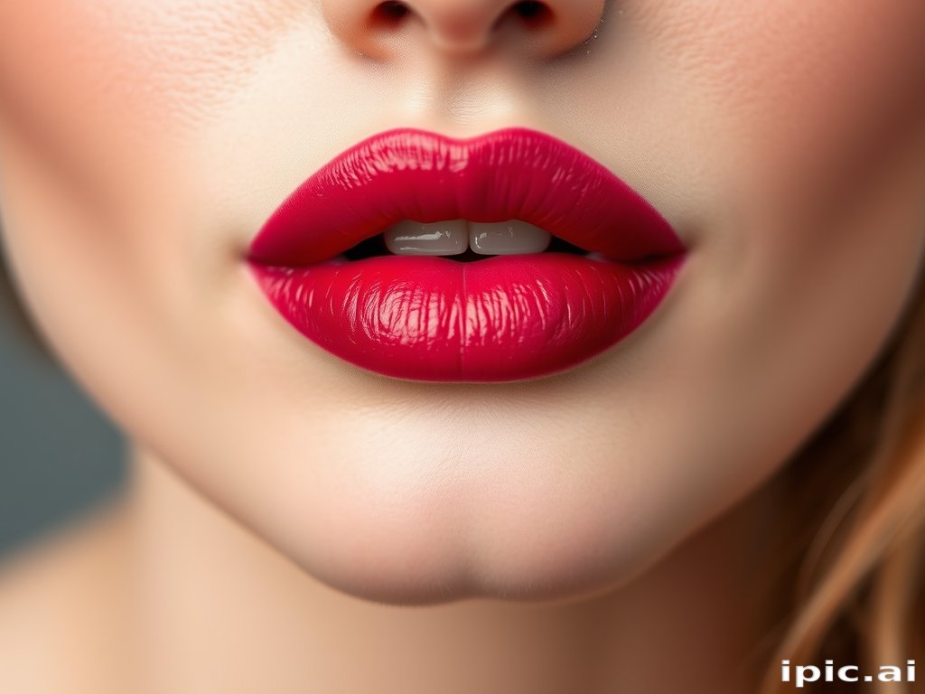 Enchanting woman lips with a gradient ombre effect, transitioning from pale pink to deep berry, creating depth and dimension, expertly blended