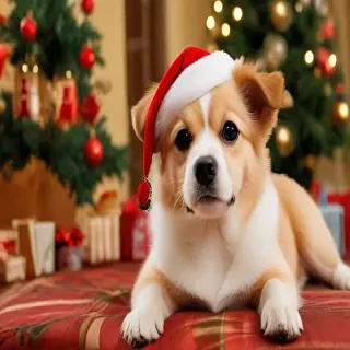 wallpaper christmas dog