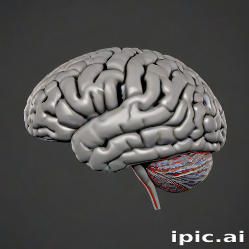 Detailed 3D Model of a Human Brain Showcasing Intricate Neural Structures