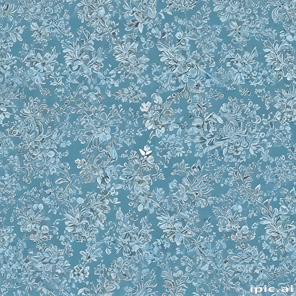 Delicate Floral Patterns in Soft Blue Tones for Elegant Decor Design