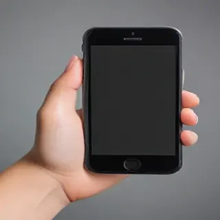 hand holding phone png