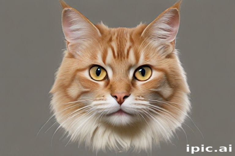 A Majestic Maine Coon Cat with Striking Orange Fur and Eyes.