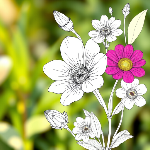 flower drawing aesthetic