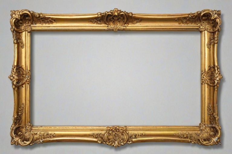 rectangle golden frame png