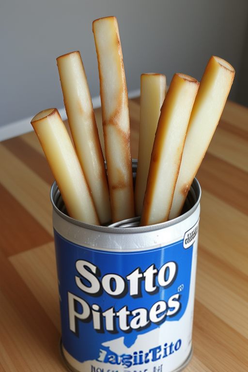potato sticks in a can