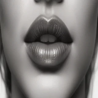 lips clipart black and white