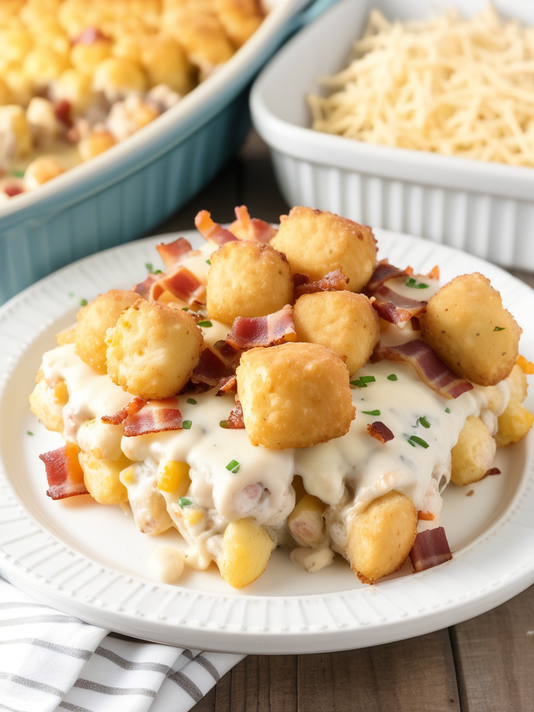 chicken bacon ranch tater tot casserole
