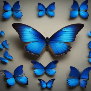 aesthetic blue butterfly