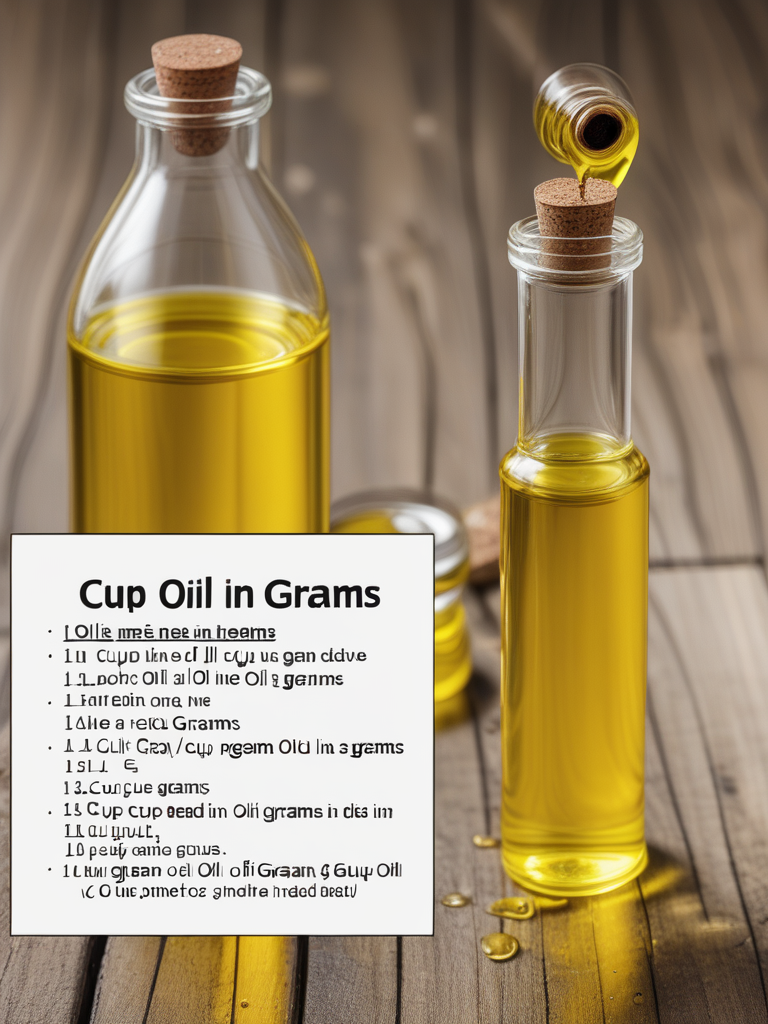 1 cup oil in grams