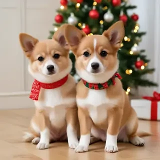 cute christmas dogs