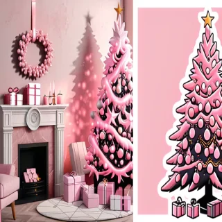 pink christmas aesthetic