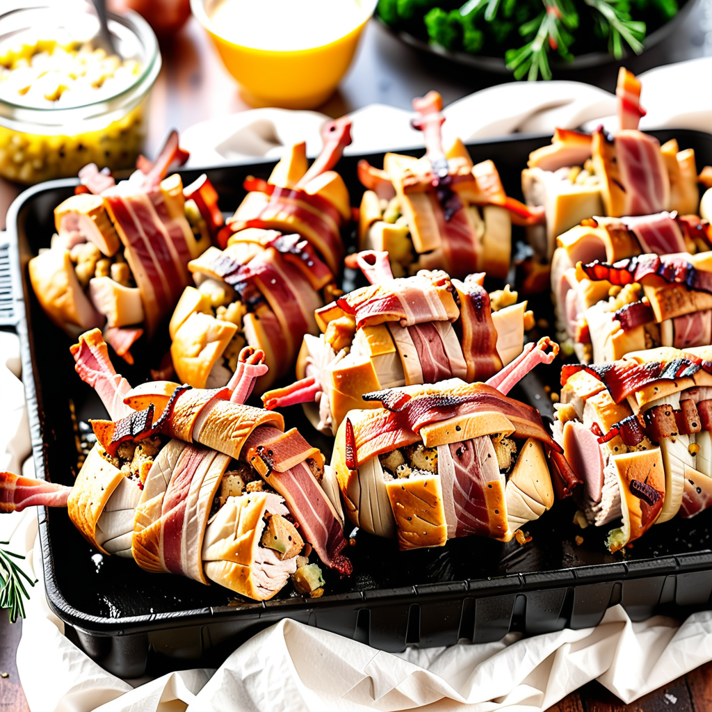 chicken stuffing wrapped in bacon