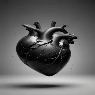 broken heart black