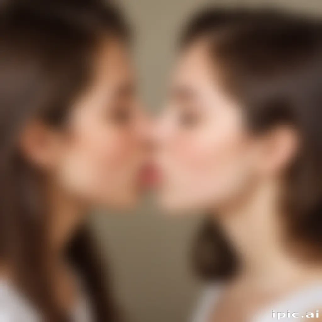 two girls kissing