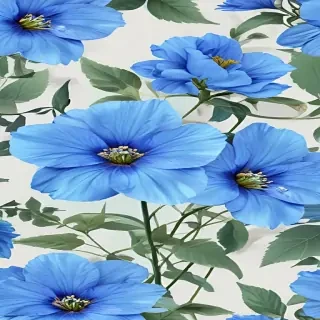 transparent blue flowers